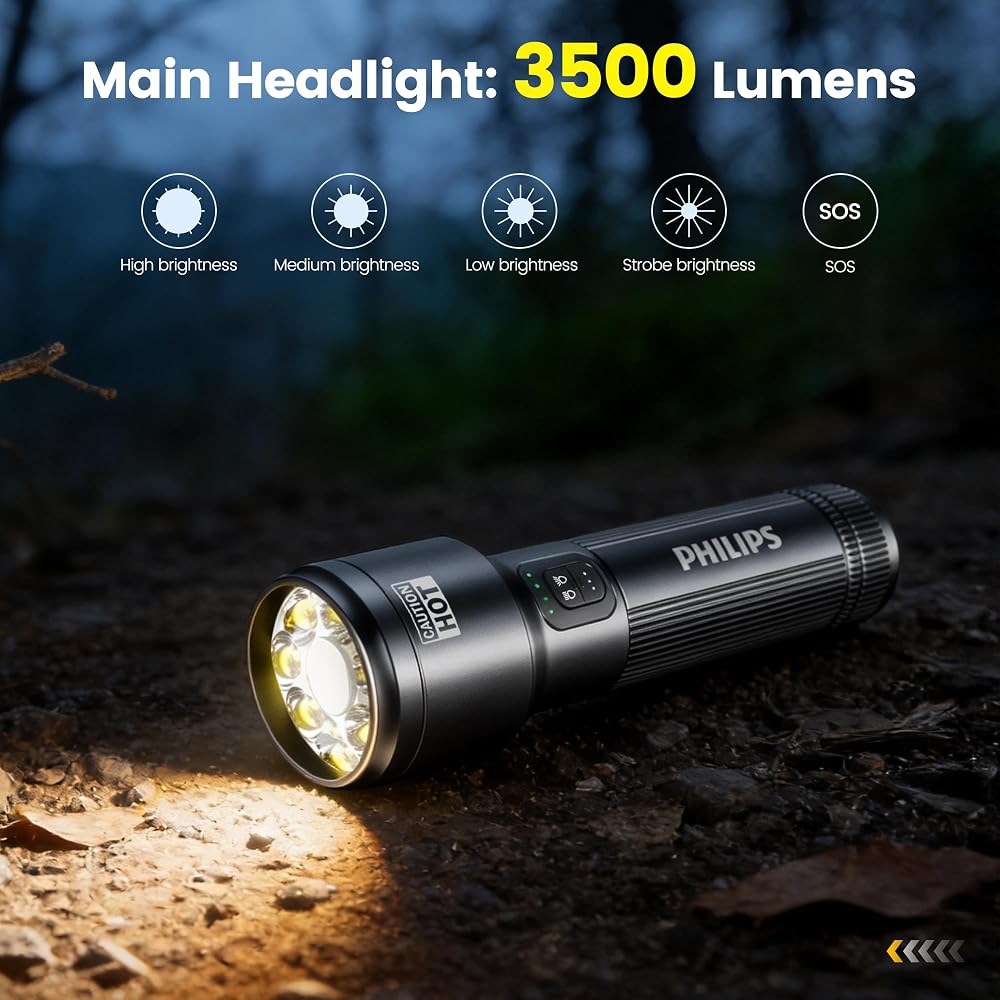 PHILIPS SFL2154 Rechargeable EDC Tactical Flashlight - Image 4