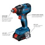 Bosch GDX18V-1800 18-volt 1/4-in 1/2-in Brushless Cordless Impact Driver with Soft Bag, Battery and Charger