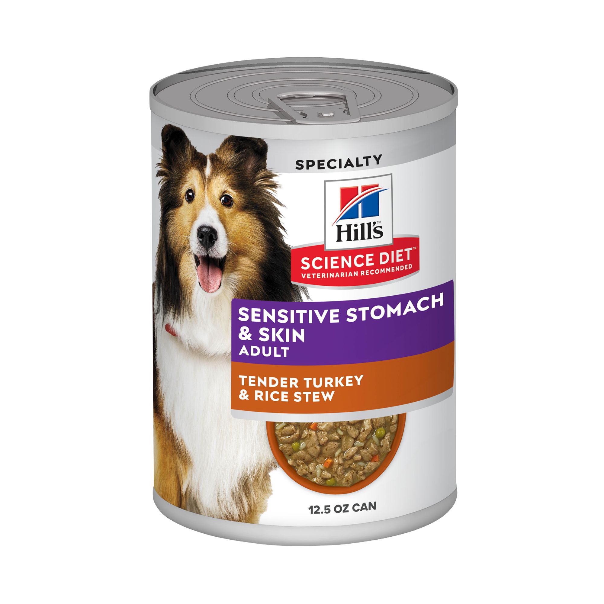 Hill's Science Diet Adult Wet Dog Food for Sensitive Stomach & Skin – Turkey & Rice,