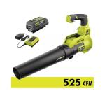 RYOBI 40V 110 MPH 525 CFM Cordless Battery Variable-Speed Jet Fan Leaf Blower Kit