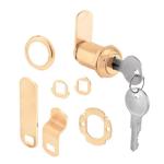 Prime-Line 13/16 in. Keyed Drawer and Cabinet Cam Lock - Steel, Brass Plated