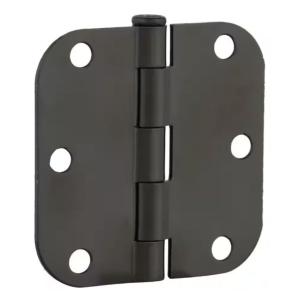 Everbilt 3 in. x 5/8 in. Radius Matte Black Squeak-Free Door Hinge