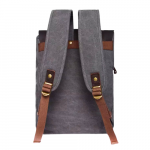 Vintage Canvas Leather Backpack Bag Grey/Brown