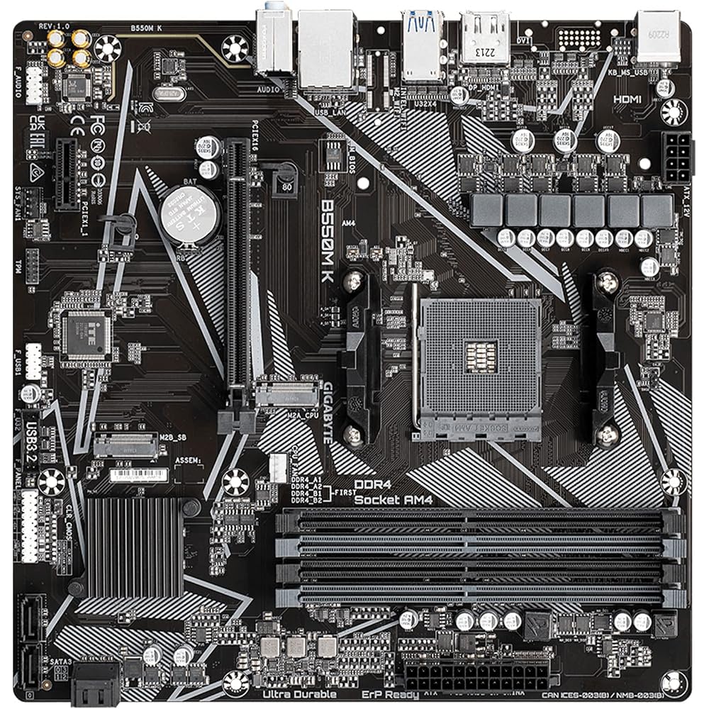GIGABYTE B550M K AM4 AMD B550 Micro-ATX Motherboard - Image 7