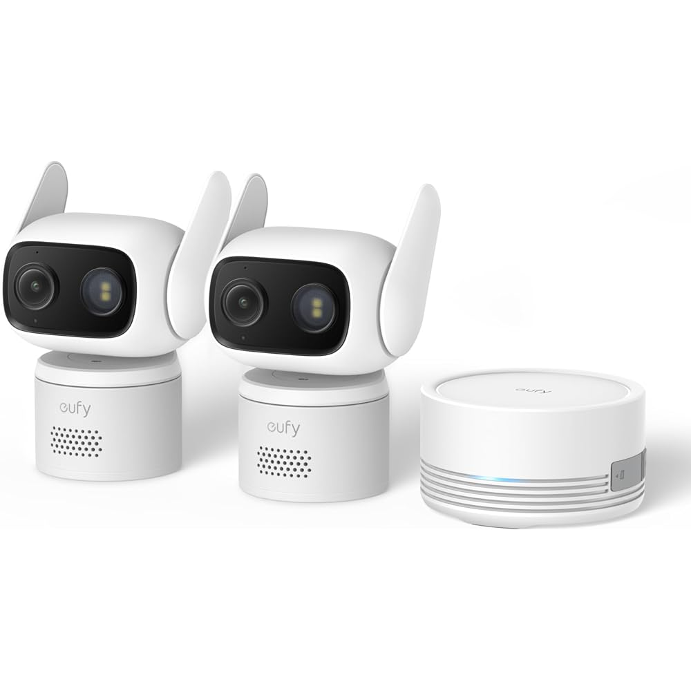 eufy Security Indoor&Outdoor Camera C31,2-Pack with HomeBase Mini