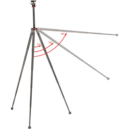 Oben CQL-13 Compact Carbon Fiber Travel Tripod with Ball Head - Image 3