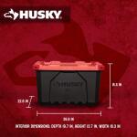Husky27 Gal. Pro Grip Storage Tote in Black with Red Lid (999-27G-HUSKY)