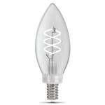 Feit Electric 5.2W (60W Equivalent) Daylight (5000K) B11 Shape (E12 Base) Torpedo Tip Spiral Designer White Filament Bulb (2-Pack)