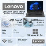 Lenovo V15, 15.6" FHD, Ryzen 7 7730U, 16GB RAM, 512GB SSD, Wi-Fi 6, Win 11 Pro