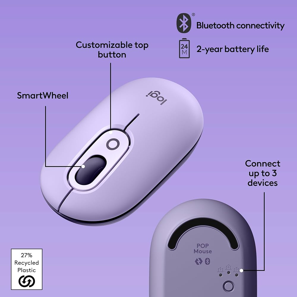 Logitech POP Mouse, Compact and Portable Wireless Bluetooth - Image 6