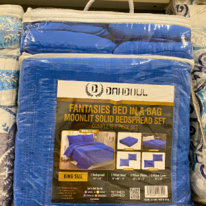 Dahdoul Fantasies Bed in a Bag Moonlit Solid Bedspread Set King Size Blue