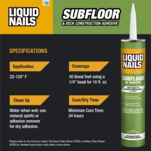 Liquid Nails - Subfloor and Deck 10 oz. Tan Low VOC Construction Adhesive