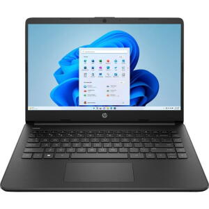 HP 14, Celeron N4120, 4GB RAM, 128GB eMMC, HD Display, Win 11 S, Jet Black (14-dq0761dx)