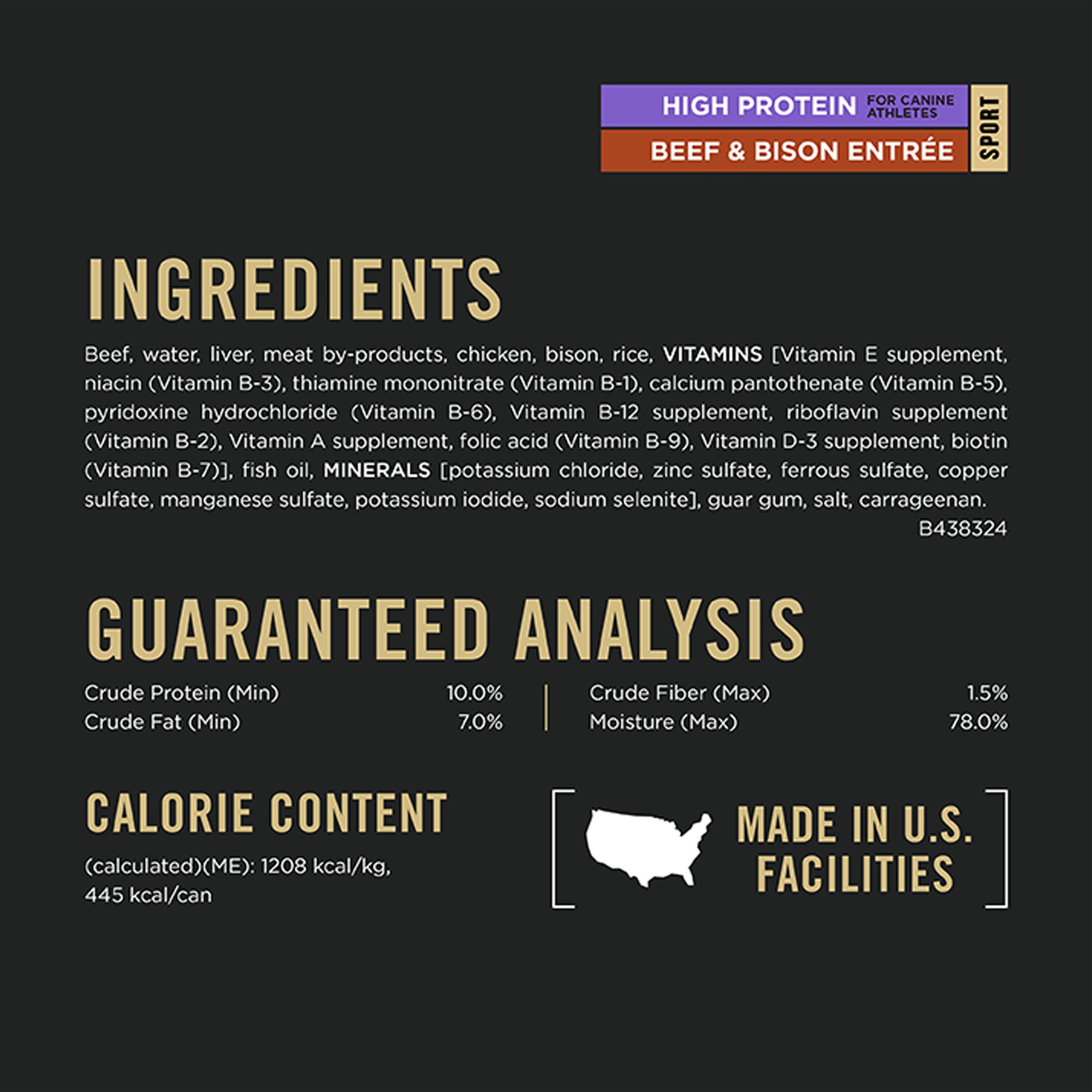 Purina Pro Plan Sport High Protein Adult Wet Dog Food - Beef & Bison, - Image 7