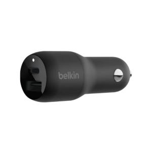 Belkin 37W Dual Port Fast Car Charger, USB Type C 25W PPS Port and USB A 12W Port