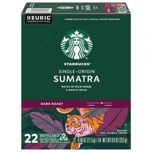 Starbucks Keurig Sumatra Dark Roast Coffee Pods - 22 K-Cups