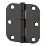 Everbilt 3 in. x 1/4 in. Radius Matte Black Squeak-Free Door Hinge