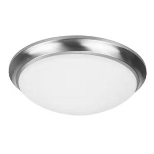 Hampton Bay Withers 13 in. Light Brushed Nickel Adjustable CCT CCT Integrated LED Dimmable Round Globe Flush Mount Ceiling Light