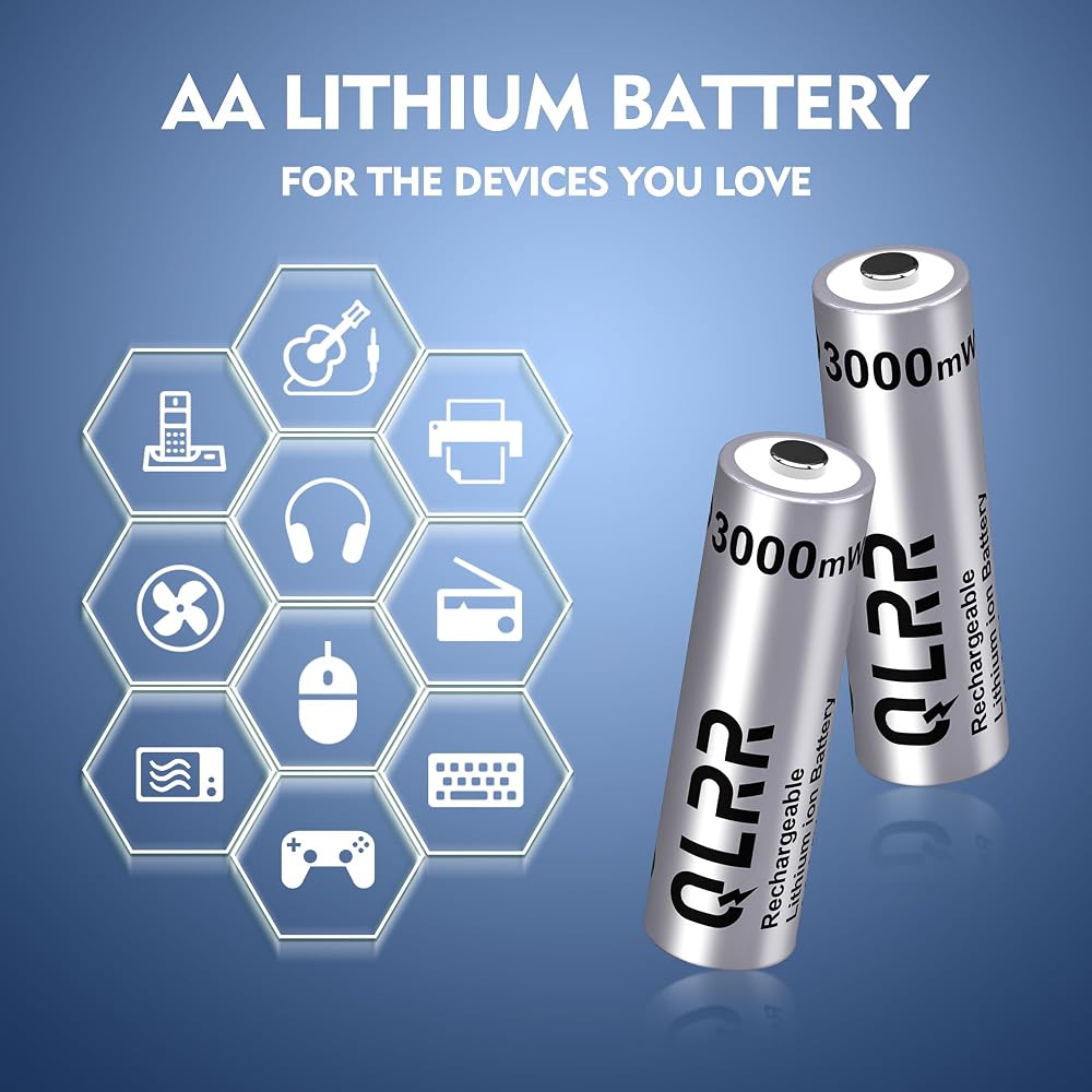 QLRR Rechargeable Lithium AA Batteries with Fast Charger 8 Pack - Image 7
