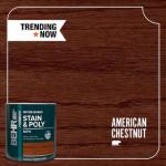 BEHR - 1 qt. #TIS-362 American Chestnut Satin Semi-Transparent Water-Based Interior Stain and Poly in One