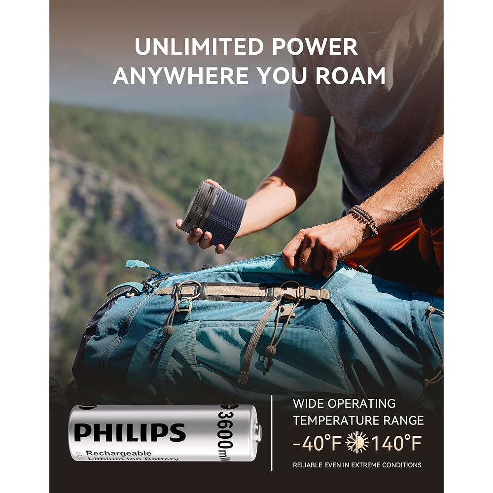 PHILIPS Rechargeable AA Lithium Batteries 8 Pack - Image 7
