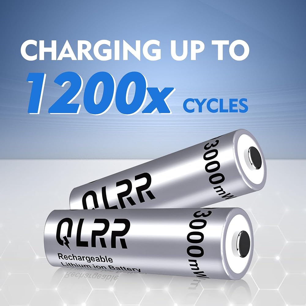 QLRR Rechargeable Lithium AA Batteries with Fast Charger 8 Pack - Image 3