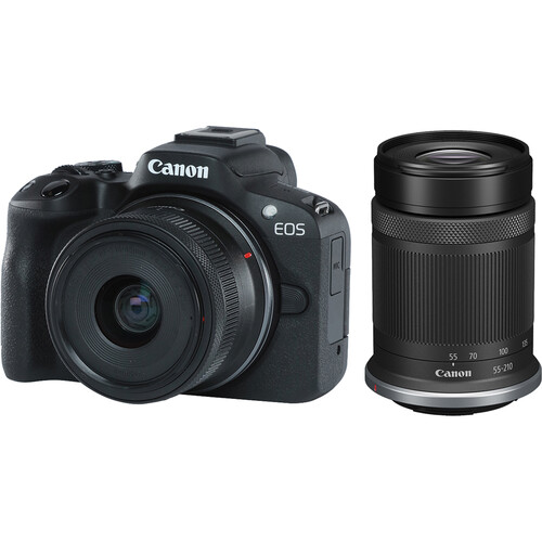 Canon EOS R50 Mirrorless Camera (18-45mm and 55-210mm Lenses (Black)