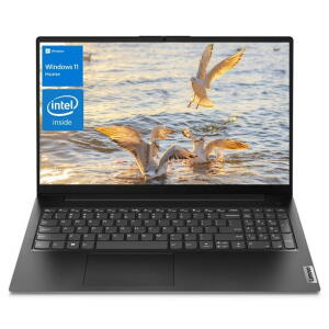 Lenovo V15 15.6" FHD Laptop, Intel Dual-Core, 8GB RAM, 128GB SSD, Windows 11 Home, Black