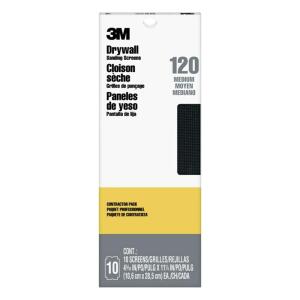 3M 4-3/16 in. x 11-1/4 in. 120 Grit Drywall Sanding Screens (10-Pack) (99438)