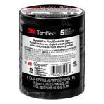 3M Temflex 3/4 in. x 60 ft. 1700 Electrical Tape Black (5-Pack) (1700-5PK-BB6)