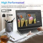 AEEZO 15.6" Laptop, N5095, 12GB RAM, 512GB SSD, FHD Display