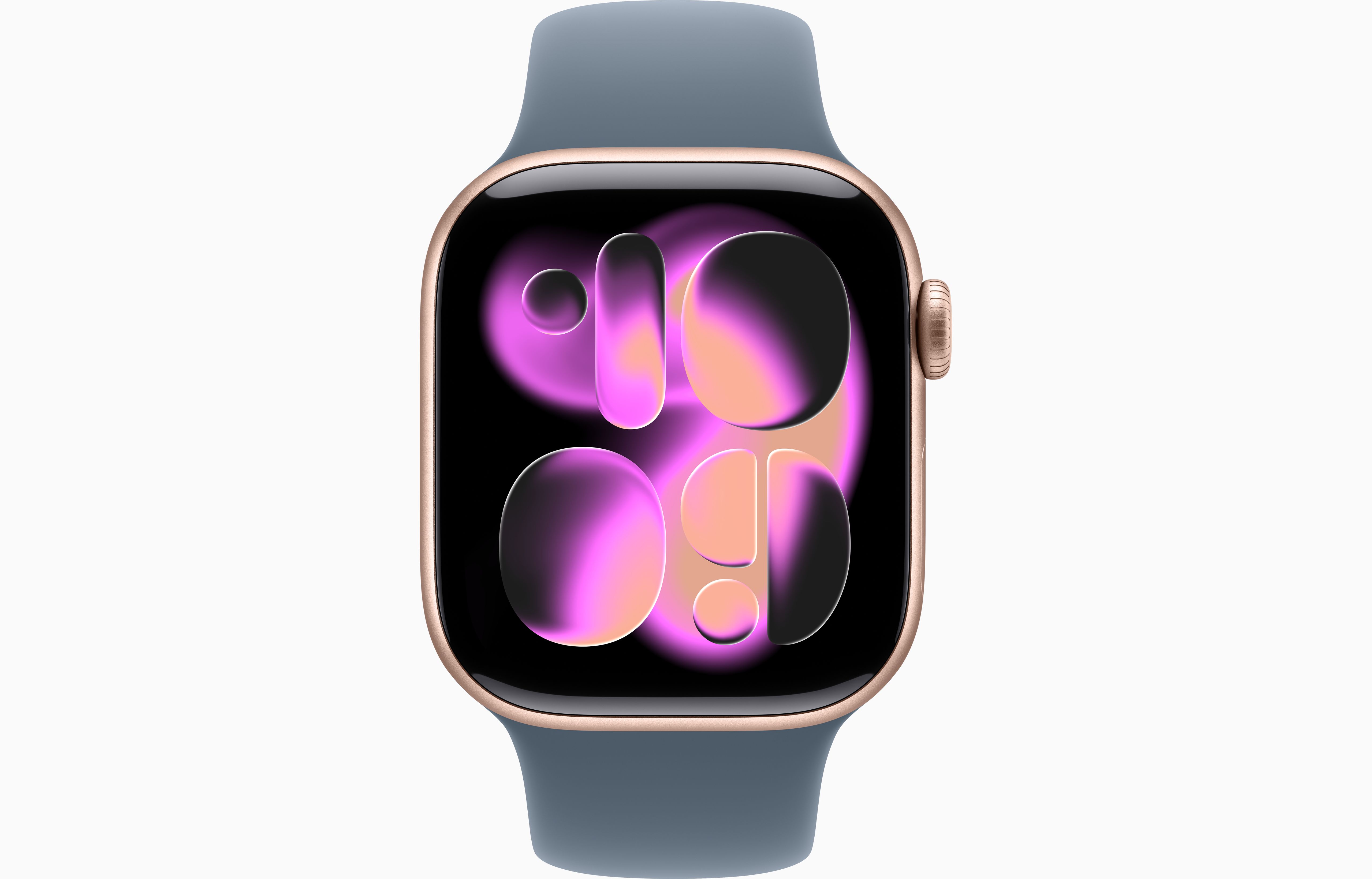 Apple Watch Series 11 Aluminum GPS – Rose Gold (Anchor Blue Sport Band) - Image 2