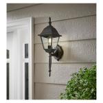 Hampton Bay 19.75 in. Black 1-Light Outdoor Line Voltage Wall Sconce with No Bulb Included