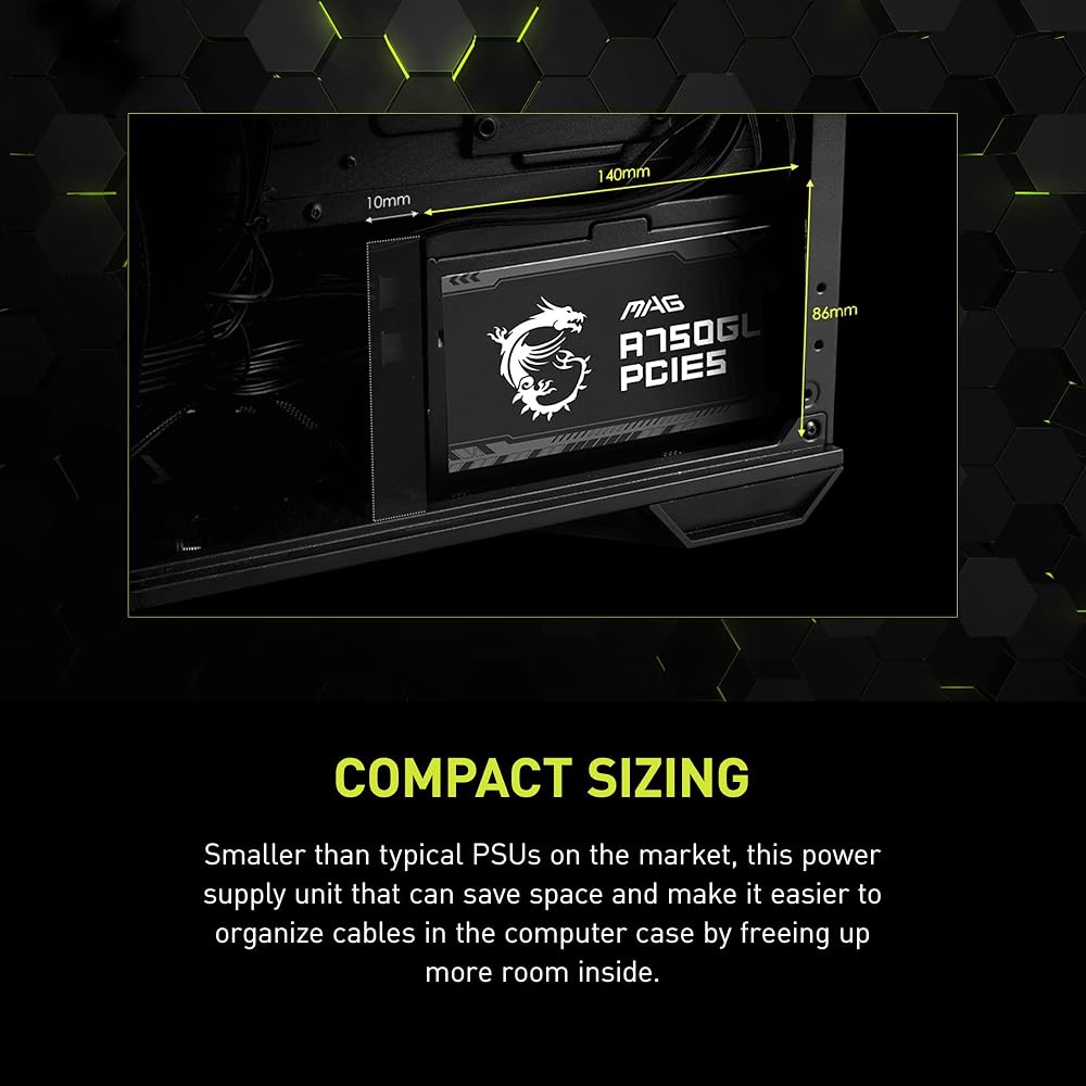 MSI MAG A750GL PCIE 5 & ATX 3.0 Gaming 750W Power Supply - Image 11