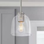 2-1/4 in. Fitter Clear Glass Dome Pendant Lamp Shade