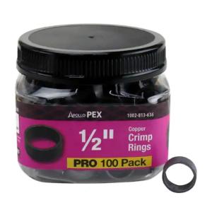 Apollo Pex 1/2" Copper Crimp Ring (100-Pack)