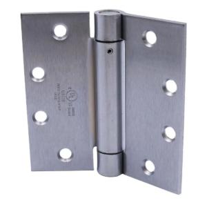 Everbilt 4-1/2 in. Square Radius Adjustable Spring Door Hinge Satin Chrome