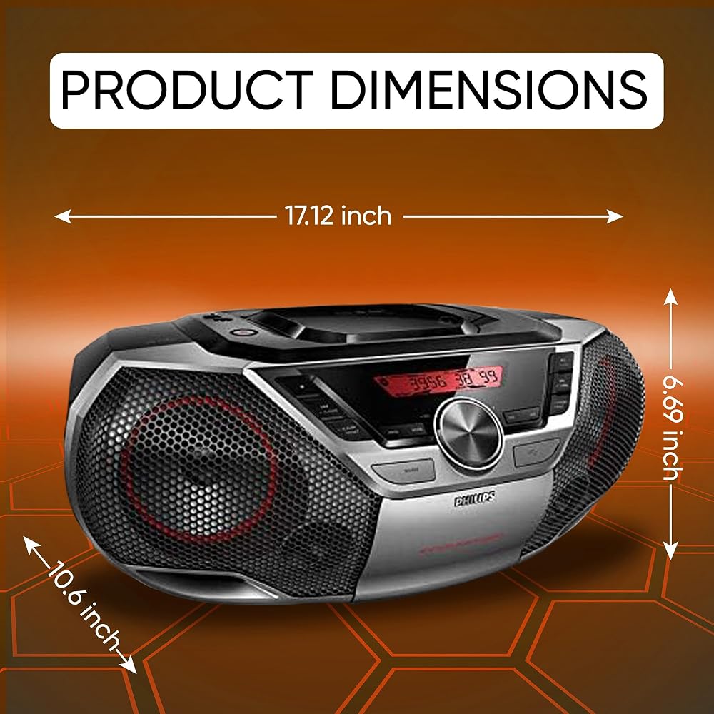 Philips Portable Boombox CD Player Bluetooth FM Radio - Image 4
