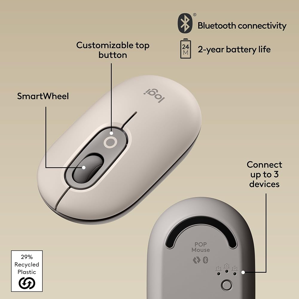 Logitech POP Mouse, Compact and Portable Wireless Bluetooth - Image 6