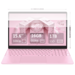 Molegar 15.6" Laptop, Intel N5095, 16GB RAM, 1TB SSD, FHD IPS, USB-C, Wi-Fi 5, 4-Hr Battery