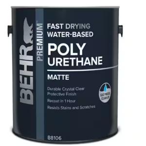 BEHR - 1 gal. Matte Clear Fast Drying Water-Based Interior Polyurethane