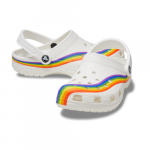 Crocs Unisex Classic Rainbow Dye Clog White/Multi Size M5/W7