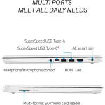 HP 14" HD Laptop, Intel Quad-Core, 16GB RAM, 64GB eMMC + 256GB Micro SD, Windows 11 S Mode, Snowflake White