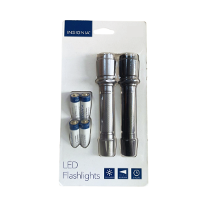 Insignia Led Flashlight 2 In 1 150 Lumens With 4 AA Alkaline Batteries