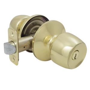 Defiant Brandywine Polished Brass Keyed Entry Door Knob