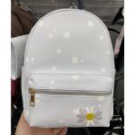 UnderOneSky Women's Sunflower Design Fashion Casual PU Backpack Daisy Flower Design with Purse Light Grey