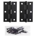 Everbilt 3 in. Non-Removable Pin Narrow Utility Hinge Matte Black (2-Pack)