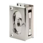 Prime-Line 3-3/4 in. Solid Brass Pocket Door Privacy Lock and Pull in Satin Nickel Finish