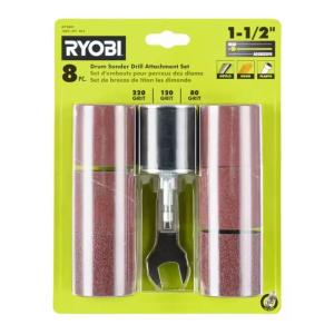 RYOBI Drum Sander Drill Attachment Set (8-Piece)