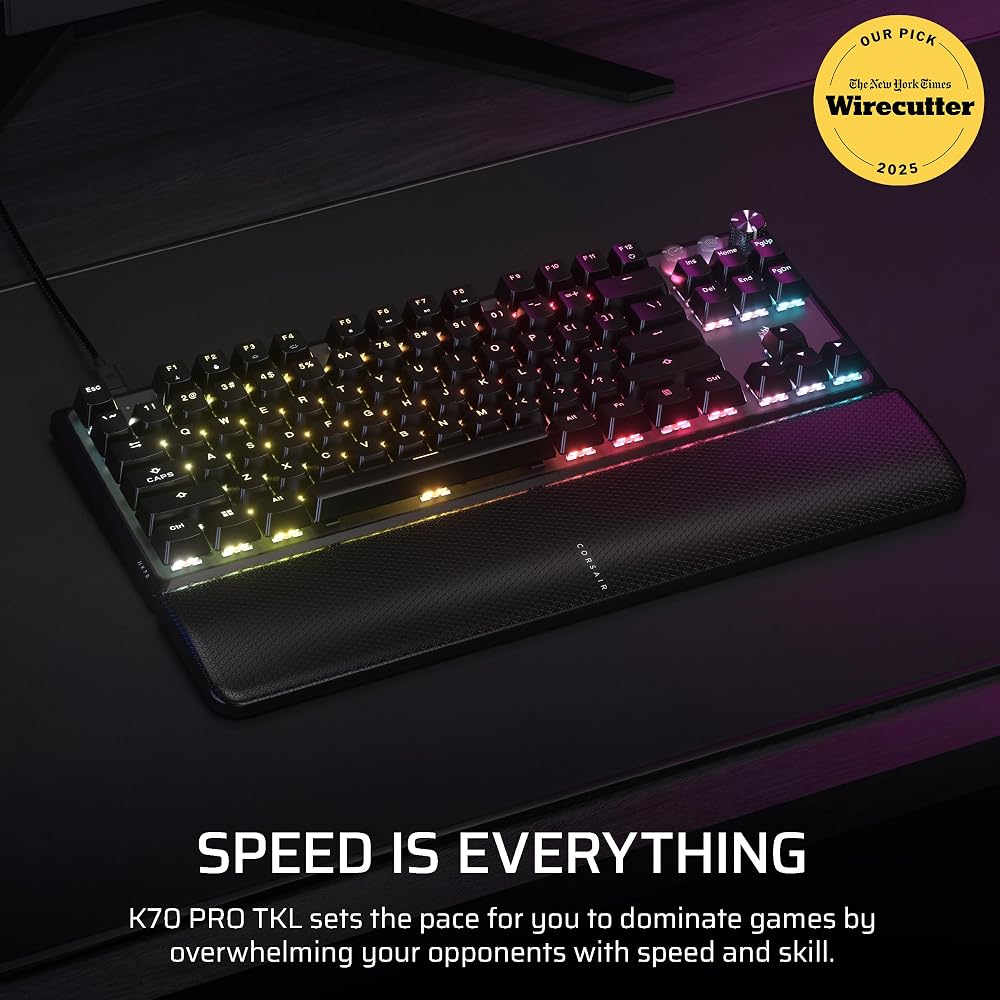 Corsair K70 PRO TKL RGB Tenkeyless Mechanical Wired Gaming Keyboard - Image 2